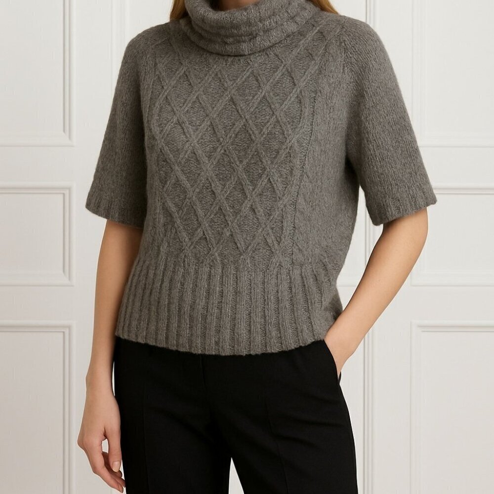 Twins Made in Italy Wool Alpaca Italian Sweater Cable knit - Picture 10 of 10